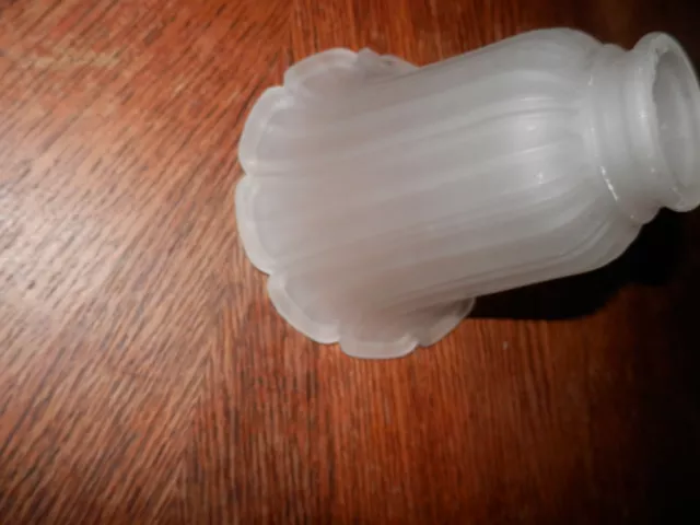 Vintage Tulip Fluted Shaped Frosted Ribbed Slanted Glass Shade Sconce