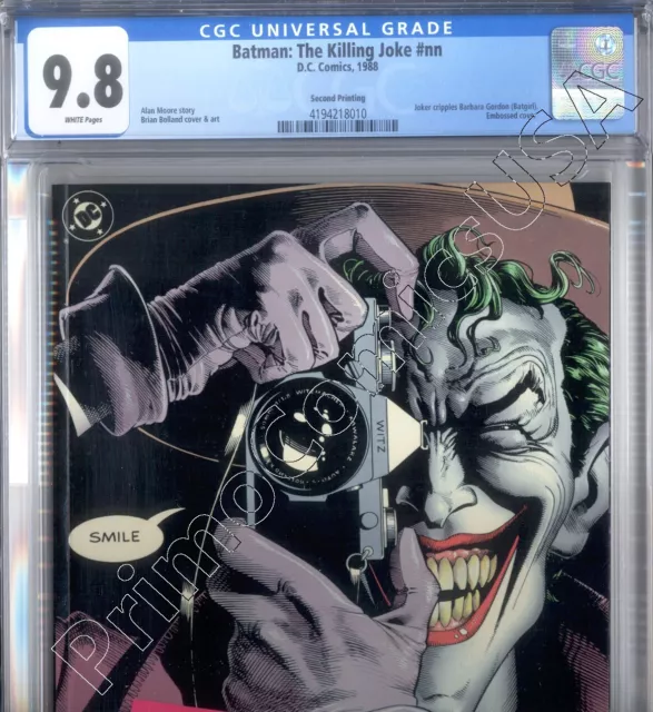 PRIMO:  BATMAN Killing Joke RARER 2nd print JOKER DC comics 1988 NM/MT 9.8 CGC