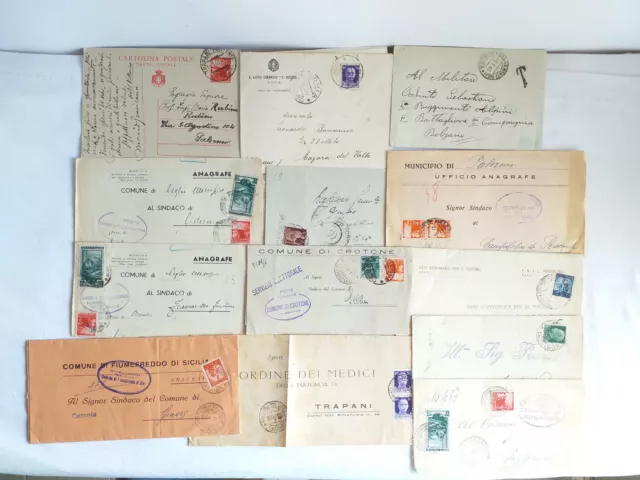 lotto storia postale - repubblica / regno - pieghi , lettere , cartoline postali