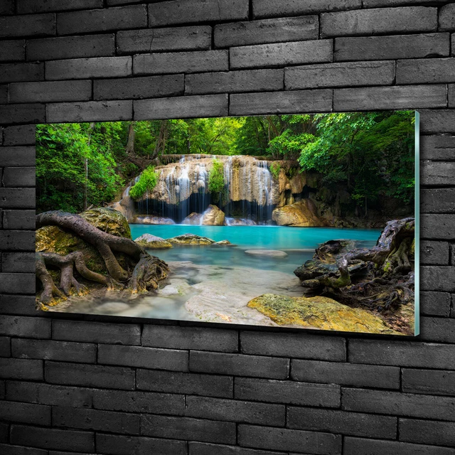 Tableau Sur Verre Trempé Tulup – Chemin Dans La Forêt, 50x100 Cm, Style Moderne