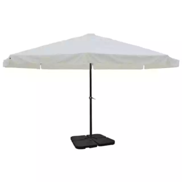 Parasol blanc en aluminium avec base mobile