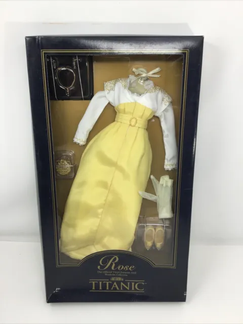 Franklin Mint TITANIC Rose Doll Yellow STROLLING Dress ENSEMBLE outfit NRFB