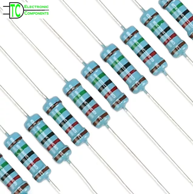 1 Watt Resistors Metal film 1% 0.1 ohm to 2.2M ohm Full E24 series available