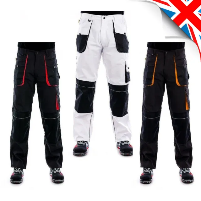 WORK TROUSERS Heavy Duty Pants Cargo Combat Style -Knee Pad Pocket - DECORATORS