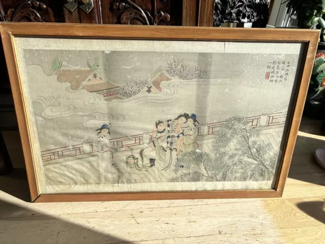A very rare Qing Dynasty Chinese Water Color Painting On Silk