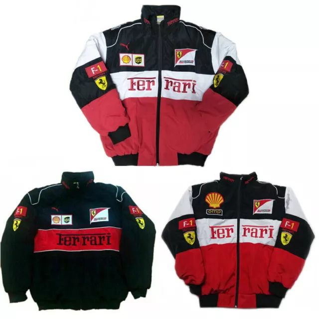 New FERRARI Red Black Embroidery EXCLUSIVE JACKET suit F1 Team Racing-