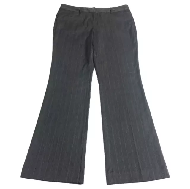 Worthington Pants Womens 10 Gray Striped Tweed Flare Leg Modern Fit Dress Slacks