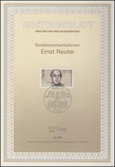 ETB 10/1989 Ernst Reuter, Politiker
