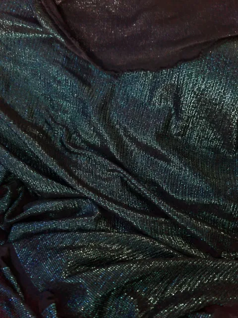 3m tissu jersey lycra Chic Brillant Vert/ Noir Bi Extensible
