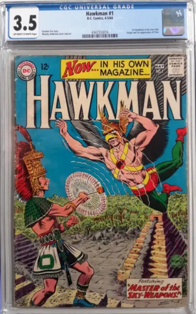 🔥Hawkman #1 Cgc 3.5*Dc Comics 1964*Silver Age*1St Appearance/Origin Of Chac*Key