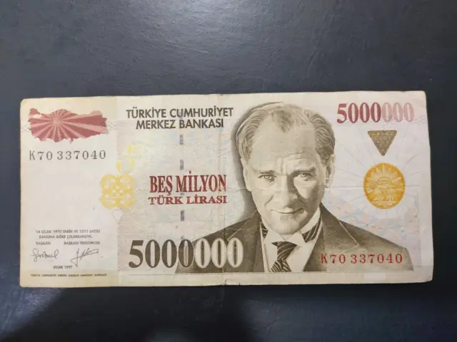 Turkey 5000000 Lira, 1990s, VF