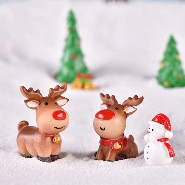 Micro Landschaft Weihnachtsbaum Weihnachtsmann Miniatur Schneemann Weihnachtsfiguren 12