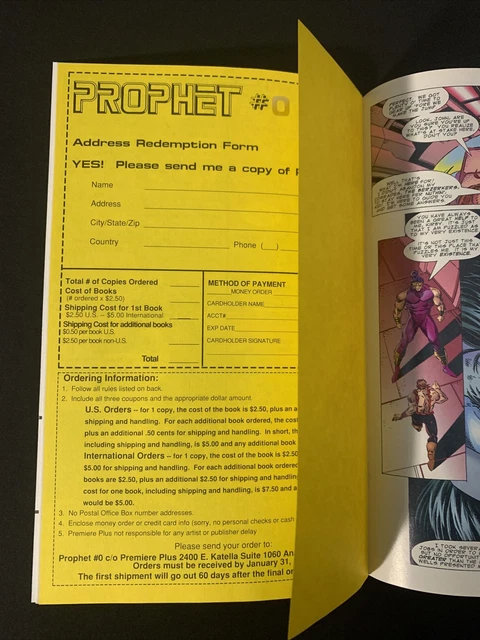 Prophet #1 Image Comics 1993 Coupon Intact VFNM 3
