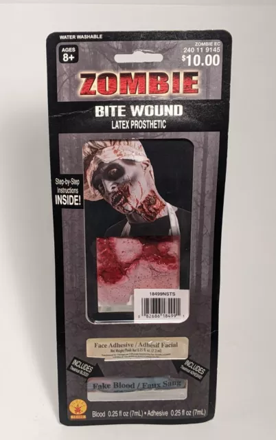*NEW* ZOMBIE BITE WOUND Latex Prosthetic BLOODY Gory NECKHALLOWEEN Gore MONSTER