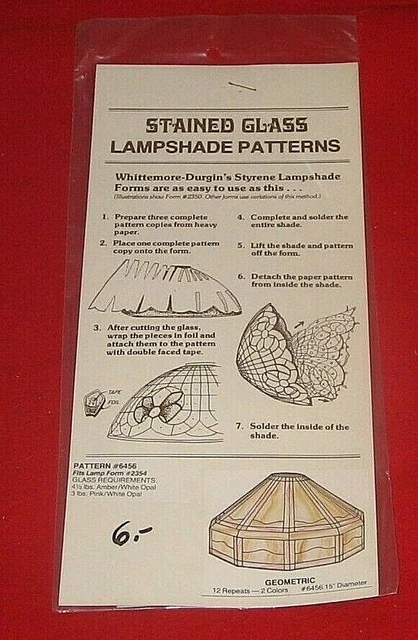 Tiffany-Lampenschirmvorlagen , Whittemore-Durgin ,Pattern , Nr.6456 GEOMETRIC