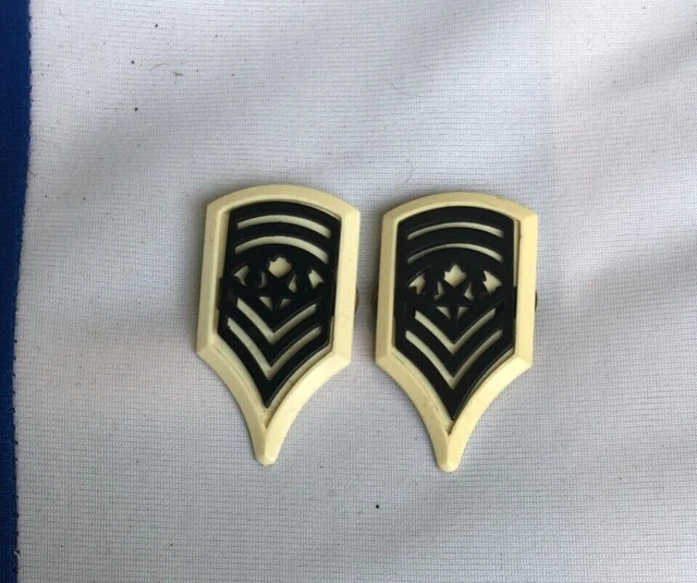USA MILITARY RANK insignia Army Collar badges Blacked metal set 5 EUR