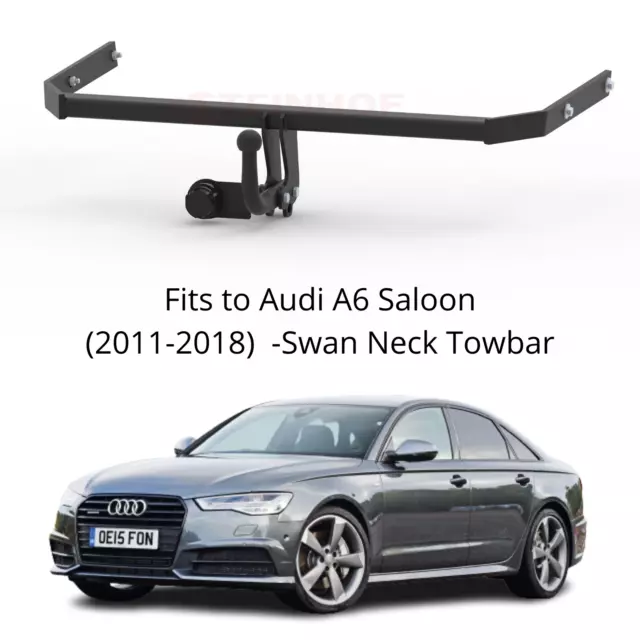 Swan Neck Tow Bar For Audi A6 Saloon (2011-2018) & 7 Pin Bypass Relay - A098