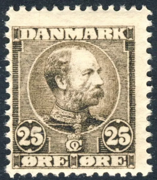 DENMARK 1905 SC #67, Fine MNH (**) 25 ore, Christian IX, $110.00  *Bay Stamps*