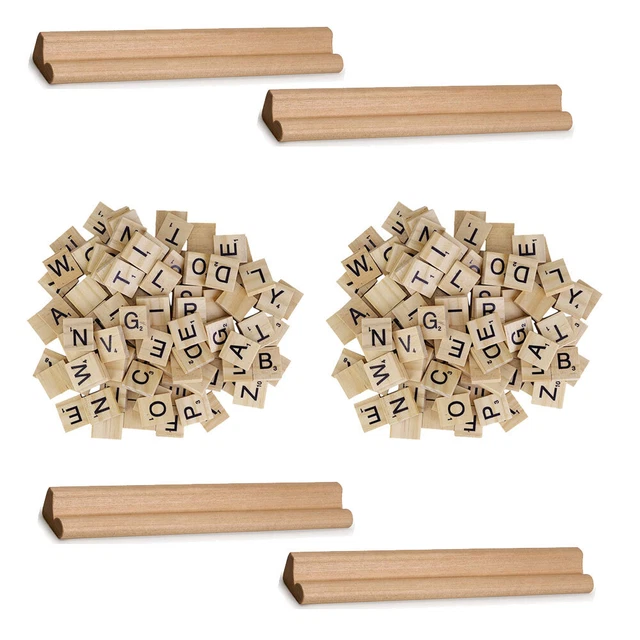 200 Tuiles Lettres En Bois A à Z Et Chiffres – Kit Éducatif Écologique Pour Enfants Et Créatifs, 20 X 18 X 4 Mm