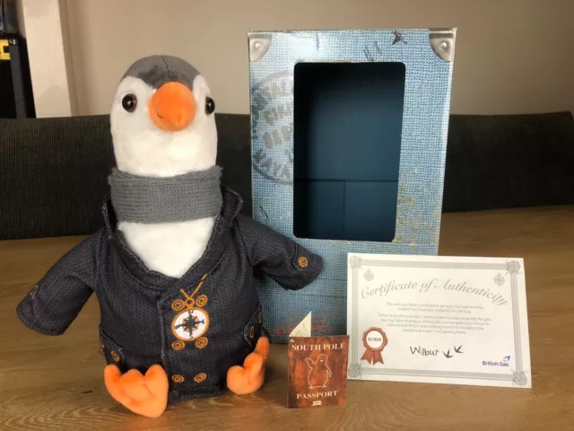 Wilbur the Explorer Penguin Plush Soft Toy British Gas Boxed Plush