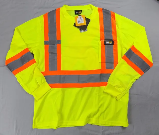 Safety Shirt High Visibility Reflective Yellow Long Sleeve CSA Z96-15 Class 2