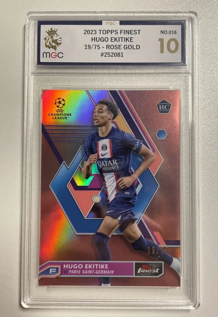 HUGO EKITIKE AUTO ROOKIE /75 2022-23 Topps Chrome Blue Wave PSA 10 