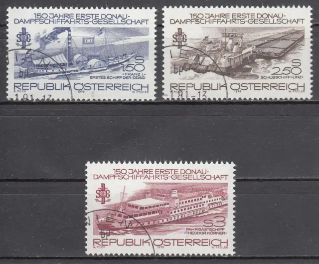 Österreich 1979 - MiNr 1601-1603 - 150 Jahre Erste Donau-Dampfschifffahrtsges.