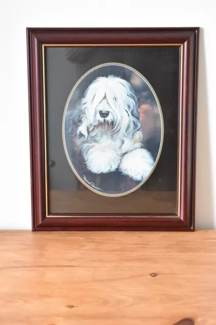 Old English Sheepdog Framed Picture Pollyanna Pickering 46cm X 37cm  (F)