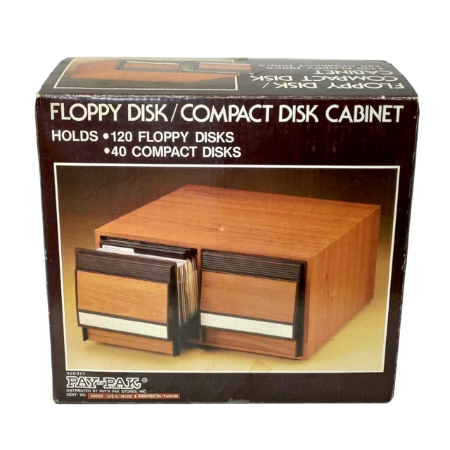 40 CD Storage Cabinet Holder Faux Wood 2 Drawers Cabinet *MISSING FOOT*