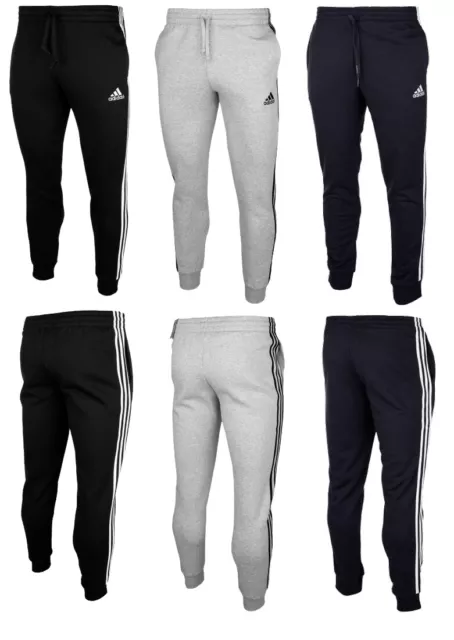 Adidas pantaloni uomo Essentials tapered cuff 3 righe pantaloni sportivi sport fitness