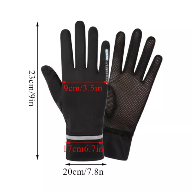 Mujer Anti-uv Solar Hielo Seda Fino Guantes Malla Transpirable para Conduci < 2