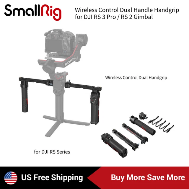 SMALLRIG Mango con enfoque de seguimiento para DJI RS 2 / RS 3 Pro/RS 4 / RS 4 Pro estabilizador de cardán, mango con orificios de ubicación de 1/4-20 y un