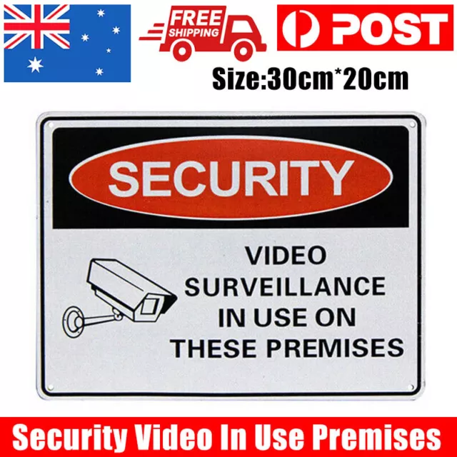 Warning Security Notice Surveillance Sign Video  In Use Premises 200x300mm Metal