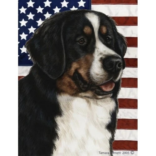 Patriotic (D2) House Flag - Bernese Mountain Dog 320581