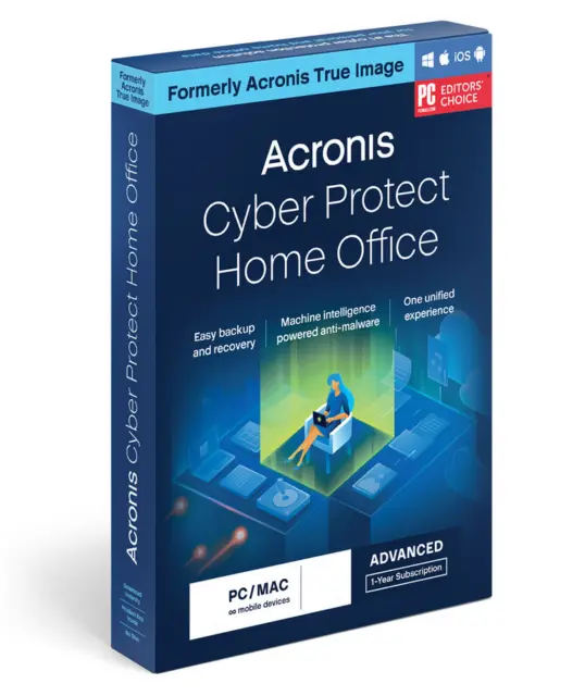 Acronis Cyber Protect Home Office anterior True Image 1, 3 o 5 PC/dispositivos 1 año 2