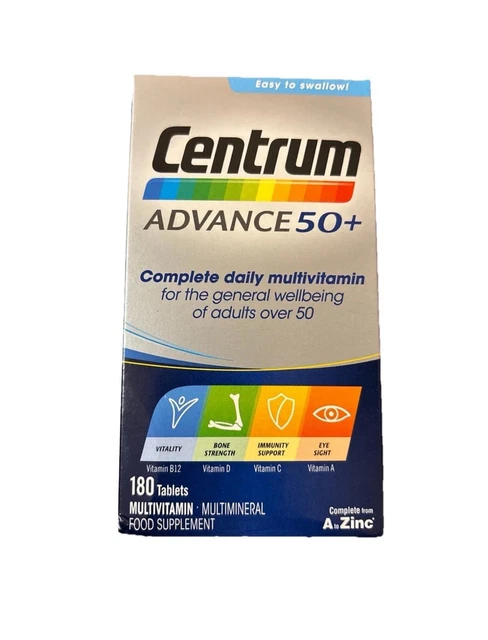 Centrum Components CENTRUM ADVANCE 50 Plus Multivitamin & Mineral Supplement 180 Tablets £ ...