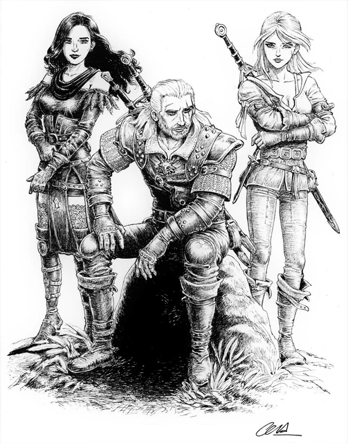 Witcher Animation Drawings ORIGINAL DRAWING WITCHER - Cera - Dibujo - Saga Wiedzminie- EUR 195,00 ...