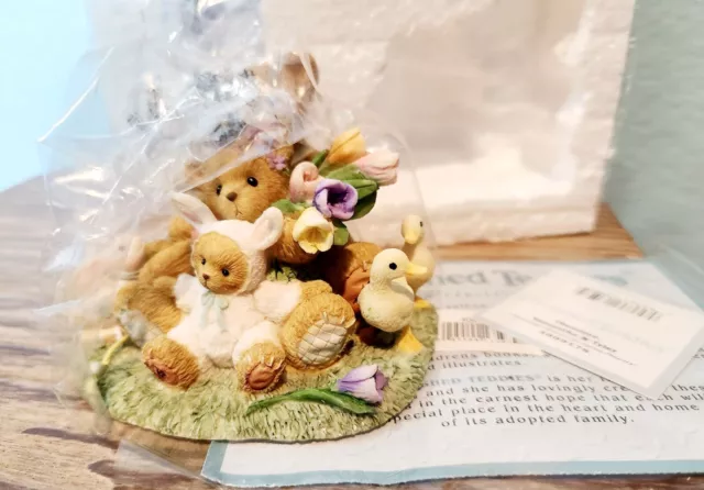 Cherished Teddies 4009176 Theodore Samatha Tyler Friendship Blooms Spring Flower