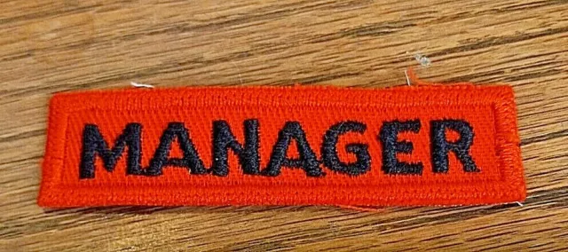 VINTAGE Embroidered Automotive Gasoline Patch UNUSED   MANAGER 3"