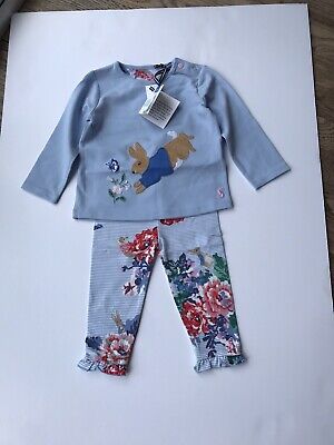 Joules Baby Girls Peter Rabbit Poppy Top & leggings Outfit Age 6-9 Months *BNWT*