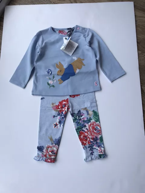Joules Baby Girls Peter Rabbit Poppy Top & leggings Outfit Age 3-6 Months *BNWT*