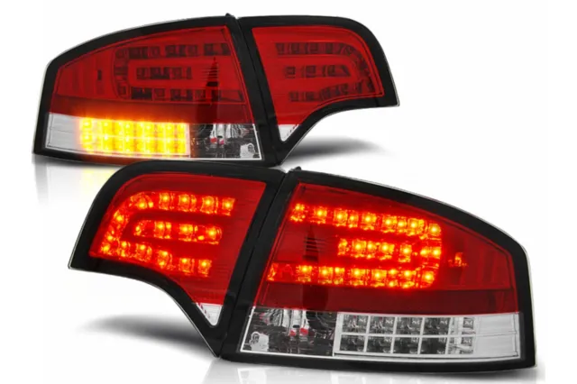 Fanali posteriori LED per Audi A4 B7 8EC 11.2004-03.2008 Rosso trasparente