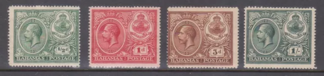 (F203-9) 1920 Bahamas mix of 4stamps KGV 1/2d to 1/- MH (I)