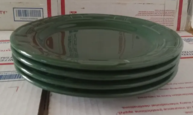 Longaberger USA Pottery Woven Traditions Luncheon plate Ivy green - 4 available