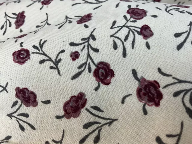 Vintage Floral Fabric 5 Yards 8 “ White With Purple Flowers  3 Lb 2 oz  New