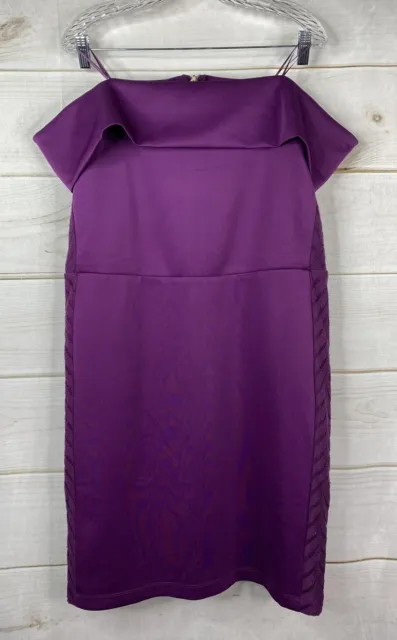 Thalia Sodi Dress Womens 2XL Purple Off the Shoulder Bodycon Stretch Lined NWT