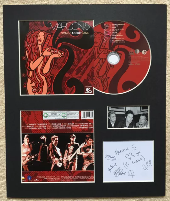 MAROON 5 - Signed Autographed - SONGS ABOUT JANE - Album Display