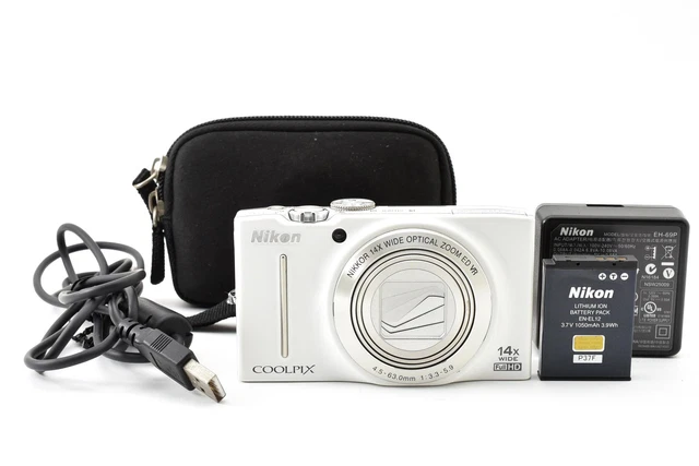 NIKON COOLPIX S8200 White Compact Digital Camera Tested Working