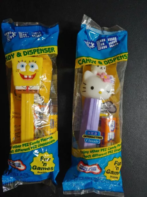 Pez Sponge Bob Square Pants & Hello Kitty Melody 2004 Dispensers!