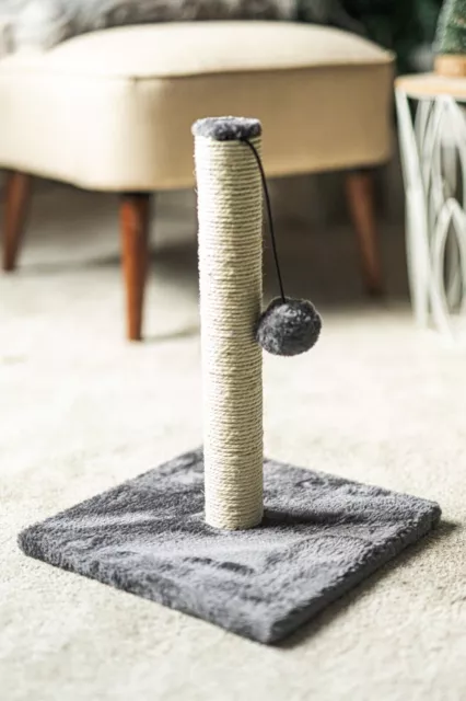 Large Cat Scratch Post Kitten Toy Scratching Pole Plush Fabric Soft Ball Stand